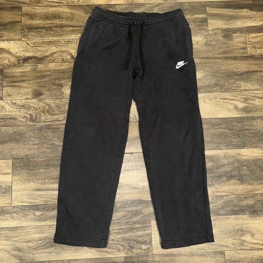 Nike Sweatpants Fleece Relaxed Regular Fit Men's Size M Black Athletic Wear